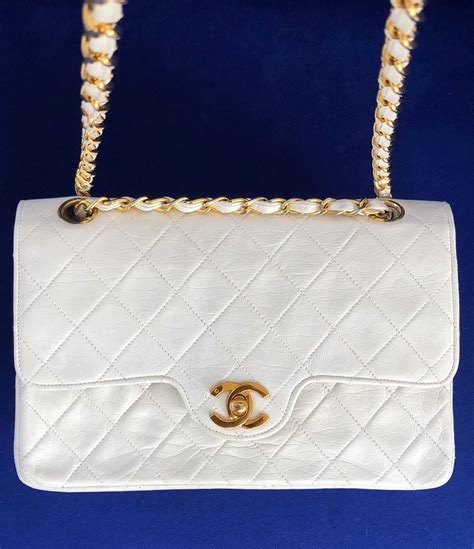 chanel white quilted handbag|classic chanel quilted handbag.